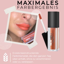 NEW WELL Matte Lip Gloss Liquid Lipstick 24 Hours Hold, Waterproof, Intense Colours, Vegan Liquid Lip Gloss (05)