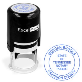 ExcelMark Notary Stamp for All 50 States - Official State Seal - Tennessee - Round