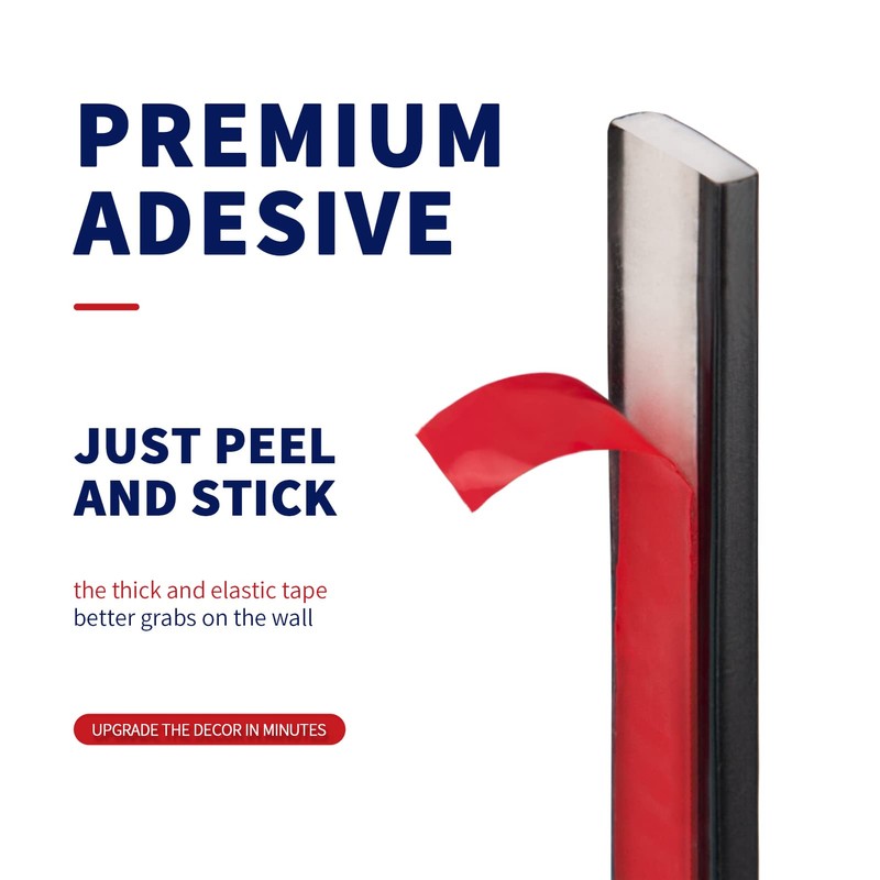 Art3dwallpanels 30 Ft Black Peel and Stick Trim for Backsplash