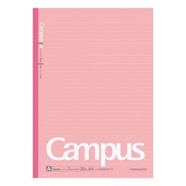Kokuyo No-203CATN-P Campus Notebook, Dot Ruled, A4 Size, Pink