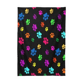 Animal Dog Cat Paw Print Rectangle Tablecloth 54x72 inch, Wrinkle Resistant Polyester Table Cover Stain Proof Decorative Fabric Table Cloth for Kitchen Dinning Party Camping
