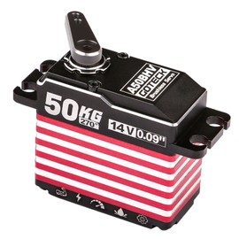 DYSRC GOTECK 50KG Brushless Digital Servo,High Voltage 14V Full Metal Gear Waterproof Steering Servo with 25T Servo Horn for 1/8 1/10 Scale RC Cars,RC Crawler,Trucks,Boat,Robot Parts (A50BHV-270°)