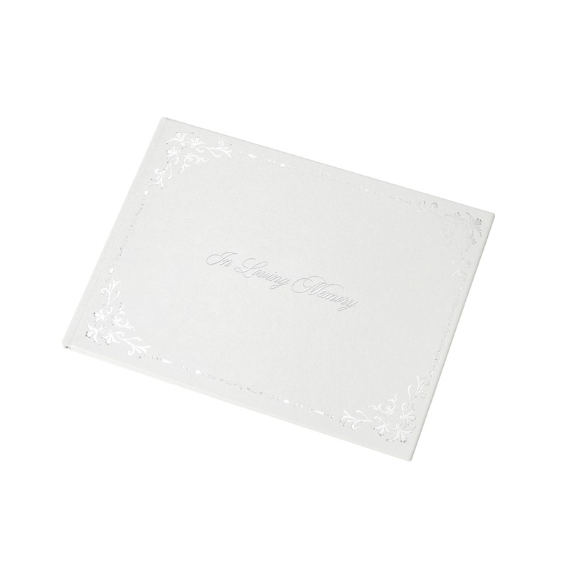 Funeral Book White for Loved Ones in Loving Memory of
