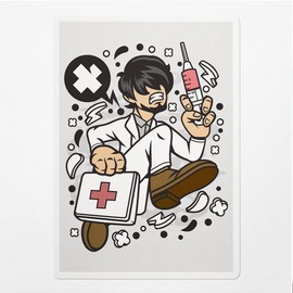 Decal Stickers of Doctor Running Premium Indoor (No Waterproof) Vinyl Decal Stickers for Laptop Phone Accessory Helmet Car Window Mug Tuber Cup Door Wall Decoration NVCVER3g34060BL