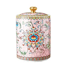 Bicuzat Enamel Ceramic Tea Caddy Tea Canister Tea Storage Container Tins Jar with Airtight Lid Water-proof Tank for Tea, Coffee, Herb, Sugar, Spice, Nuts