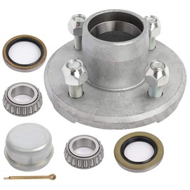 ECCPP Boat Trailer Hub Kit 4 Bolt 1 L44643 Silver Tapered Spindle Galvanized 2,000 Lbs Axle Kit