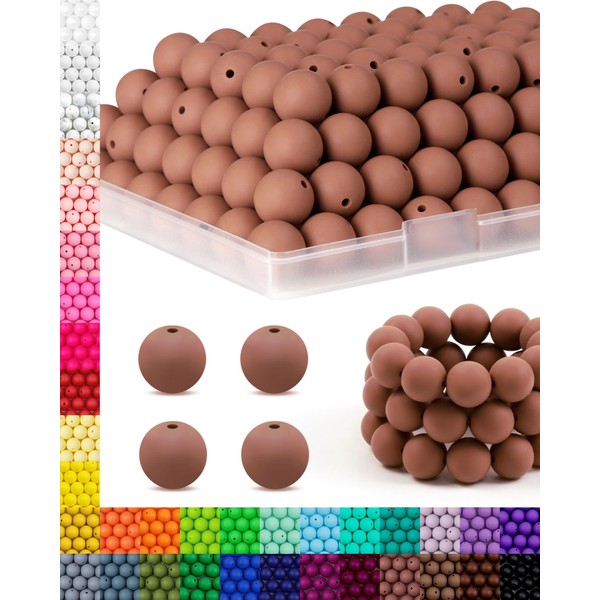 FIVEIZERO FIVEIZERO 150PCS Silicone Beads 15mm for Keychain Making, Bulk
