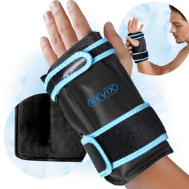 REVIX Hand Ice Pack Wrap for Discomfort Reducing, Reusable Gel Ice Pack for Wrist Relaxation, Promoting Flexibility and Mobility by Cold Compression Therapy, Black