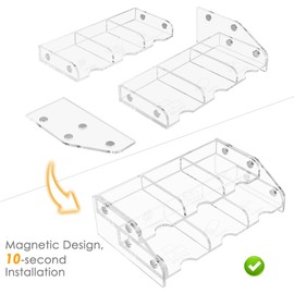 Acrylic Magnetic Card Tray Organizer, Resource Card Holder Compatible with Catan Settlers Board Game 2 Shelf