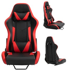 Marada Gaming Racing Seat for Simulator Cockpit with Double Locking Slides,Include Lumbar and Neck Pillow,Adjustable PU Leather Chair for Heavy-Duty Metal Driving Sim Mount (No Steering Wheel Stand)