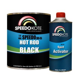 Speedokote SMR-456/150 - Hot Rod Black Paint 2.8 voc, Satin 2K Urethane, SMR-456 4:1 Med Gallon Kit w/Act