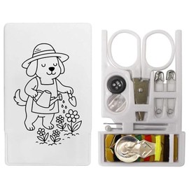 Azeeda 'Gardening Dog' Mini Travel Sewing Kit (SE00039285)