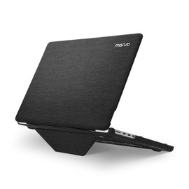 MOSISO Compatible with MacBook Pro 14 inch Case 2024 2023 2022 2021 M4 M3 M2 M1 A3112 A3185 A3401 A2918 A2992 A2779 A2442, Knit Fabric Coated Plastic Hard Shell Case with Fold Kickstand, Black