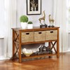 eHemco Extra Large Woven Hyacinth Wicker Storage Baskets with Iron