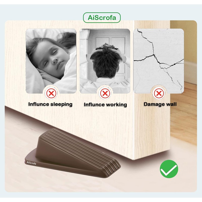 AiScrofa Door Stoppers for Bottom on Floor, Gaps, Rubber Wedge,