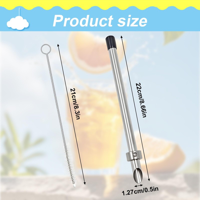 1 Pack Straw Puncher Muddler Set for Lemonade,Stainless Steel Straw