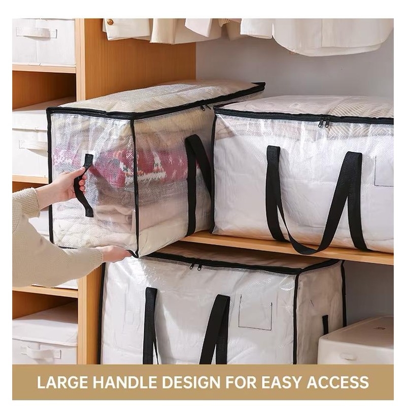 Transparent Storage Bag for Bedding and Clothing – Spacious Rectangular