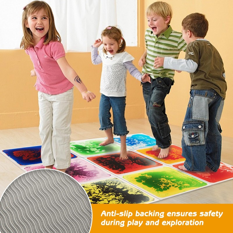 WOWSTAR 12" x 12" Sensory Floor Tiles, 9 Sensory Tiles,