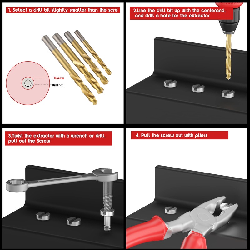 UYECOVE 14 Pieces Screw Extractor Set, Left Hand Drill Bits