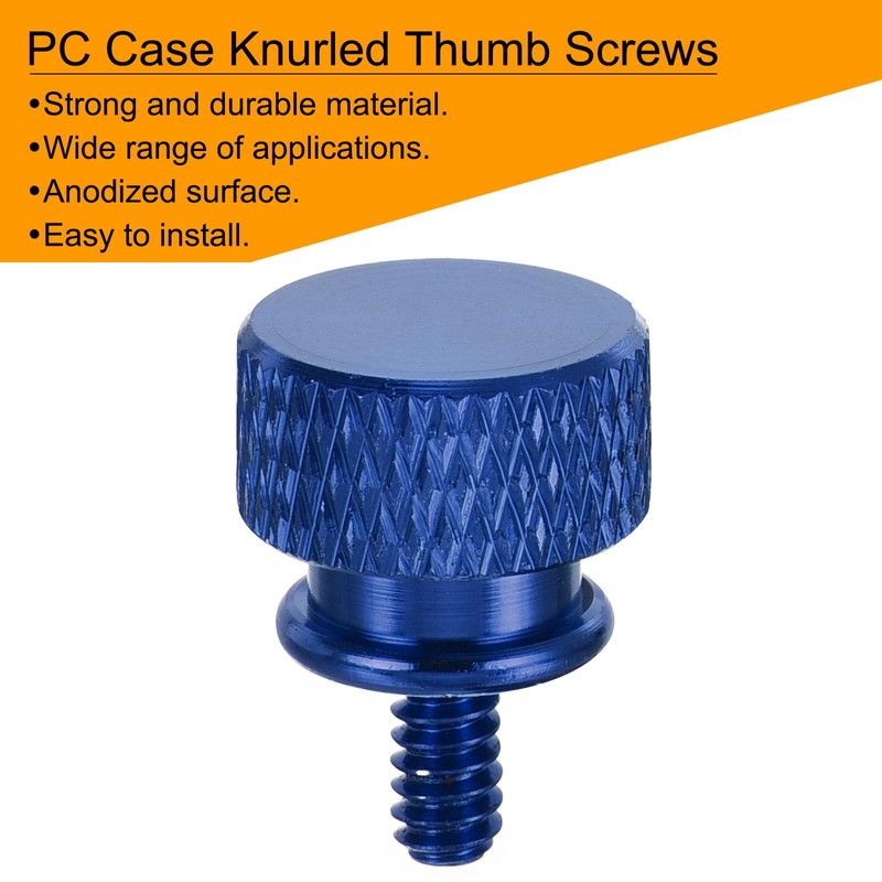 sourcing map 12pcs UNC6-32x6.5mm Knurled Thumb Screw Computer Case Threaded