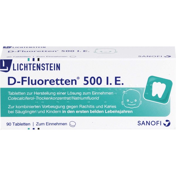D-Fluoretten 500 I.E. Tabletten, 90 pcs. Tablets