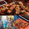 BBQ Skewers Stainless Steel Kebab Rack, 6 Kebab Skewers with