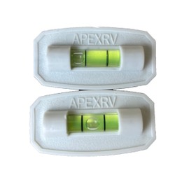 APEX RV Multipurpose Bubble Level Stick On Level,for RV, Camper, Trailer, (2 Per Pack, White)
