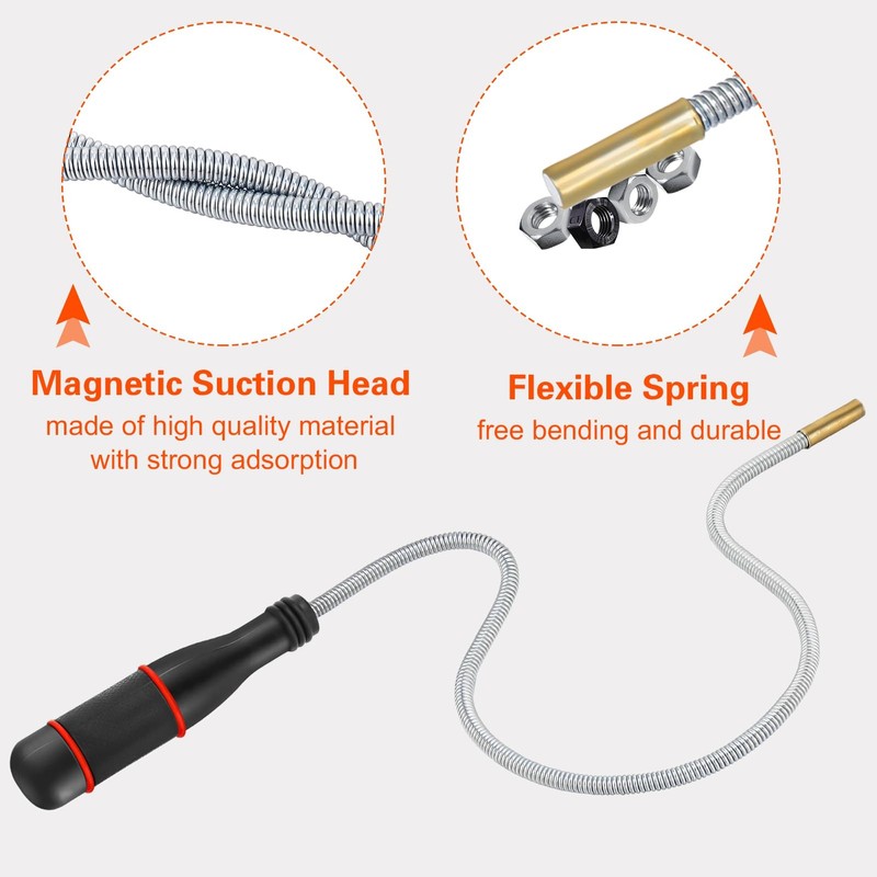 Halinuia Pack of 2 Telescopic Magnetic Sticks, Telescopic Magnetic, Flexible