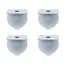 Savagrow 4Pcs Furniture Ball Legs White Round Metal Furniture Replacement Legs Home Decor Table Feet for Sofa Couch