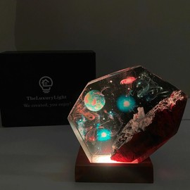 THELUXURYLIGHT Galaxy Resin Lamp, Space Night Light, Astronaut Epoxy Lamp, 16 Changeable LED Night Lamp, Epoxy Resin Night Lamp, Great Gift for Father, Men, Boy Friends (Large Size)