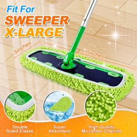 Reusable Mop Pads for Swiffer Sweeper XL Mop, MyKEEPOW Dry Wet XL Sweeping Refill Pads for Floor Cleaning, 3 Pack