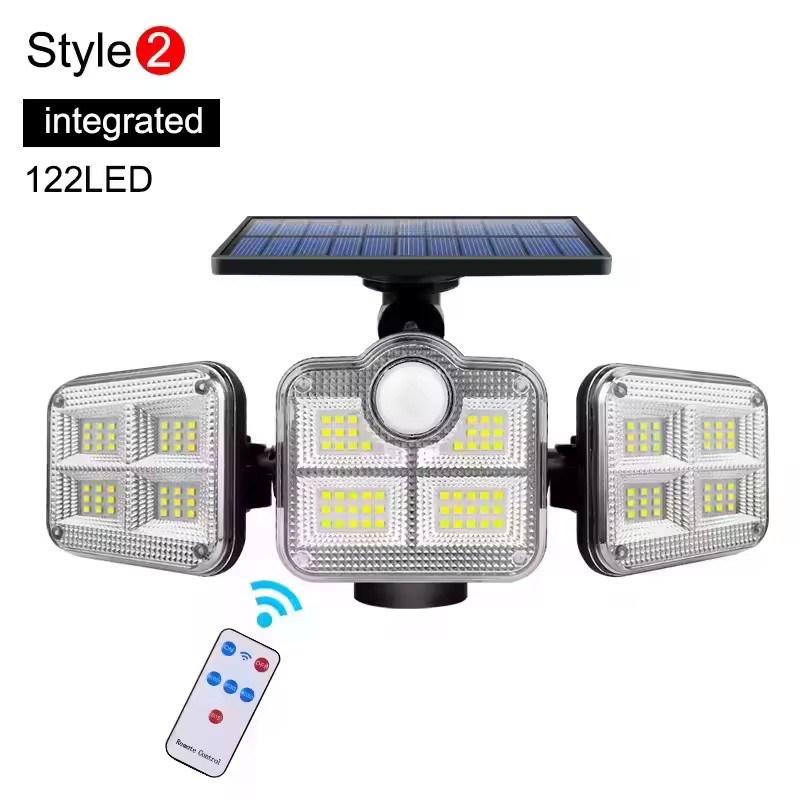 4-Head Solar Motion Sensor Security Light, 3000 Lumens, 270° Wide
