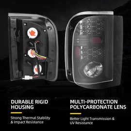 DWVO Tail Light Assembly Compatible with Ford Ranger 01-05 2001 2002 2003 2004 2005 Tail Lights Replacement LED Tail Lamps
