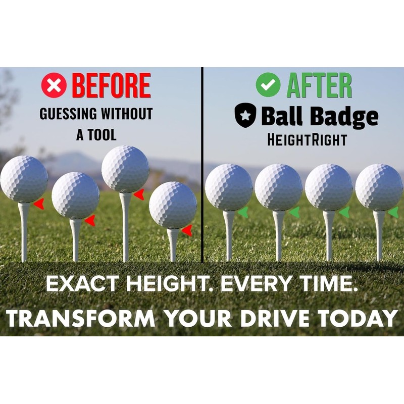 Ball Badge HeightRight Adjustable Golf Tee Height Tool – Precision