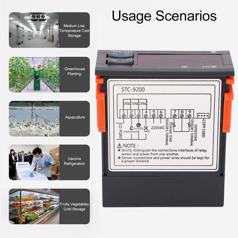 Digital Temperature Controller Dual Sensor LED Screen Thermostat for Cold