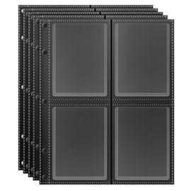 Top Loader Sleeves 4-Pocket Trading Card Storage Refill Binder Pages – 50 Pack