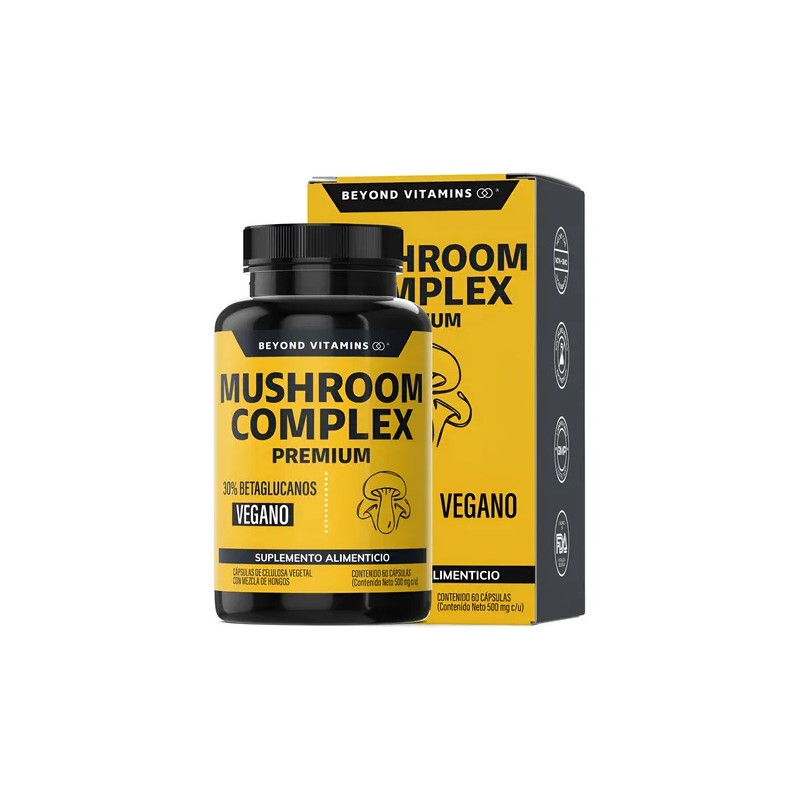 Mushroom Complex Premium Con Hongos Adaptógenos - 60 Caps