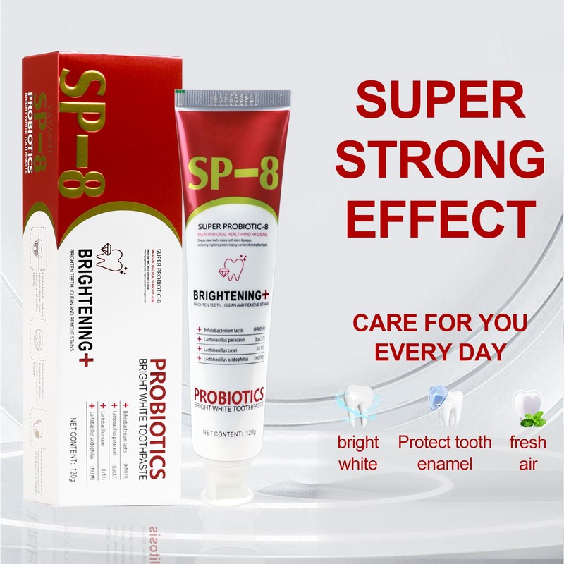 VLUVLA 3pcs SP-8 Probiotic Toothpaste 120g, Ultra Whitening & Deep