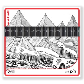 uni-ball PIN Fineliners | Black Fine Tipped Writing Pens | Water & Fade Resistant Ink | Ideal for Sketching, Scrapbooking, Outlining, Art, Technical Drawing | In Gift Box (Pack of 12, Mixed)