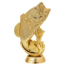 Crown Awards 6" Large Bass Fish Trophy, Gold Fishing Trophies with Customized Text 20 Pack Prime