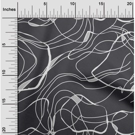 oneOone Velvet Gray Fabric Abstract Irregular Lines Sewing Fabric by The Yard Printed DIY Clothing Sewing Supplies 58 Inch Wide