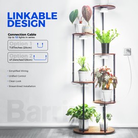 Barrina Orbgrow OG09 Puck Grow Light, 5000K 54W(6 x 9W, 810 Watt Equiv), Full Spectrum Plant Light for Indoor Plants, Magnetic & Linkable with Timer, 5 Levels Dimmable for Plant Shelf, 6 Packs