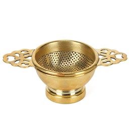 Octavius Tea Infuser | Empress Brass Infuser with Bottom Holder | Loose Leaf Teas | Strainer with Bottom Holder | Perfect for Loose Teas | Pack of 1