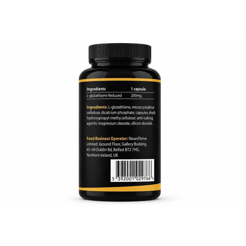 NeuroThrive Reduced L-Glutathione (GSH) 200mg, 90 Vegan Capsules