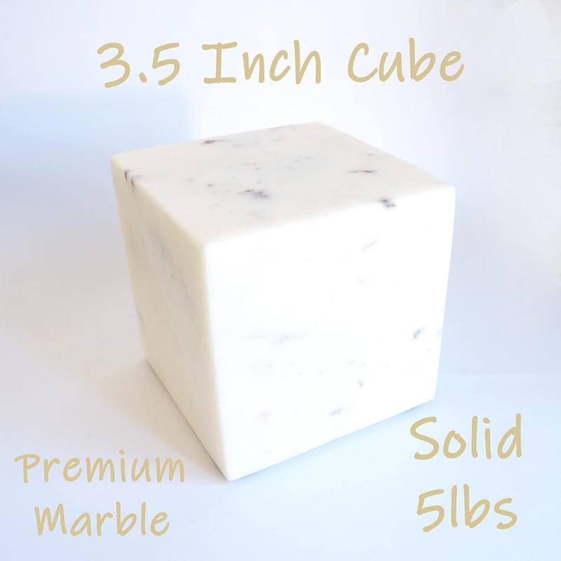 Marble Bookends Handcrafted Heavy Marble Cube Square Bookshelf Decor Set