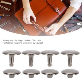 200 Sets Double Cap Rivet Leather Rivets Tube Metal Rivets for Leather Craft Repairs Bags Belt Shoes Shoes Sewing Decoration 12 x 10 mm (Black)