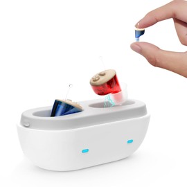 True Hearing Aids for Seniors Not Amplifier- Noise Cancelling, Rechargeable & Invisible with Magnetic Charging Box