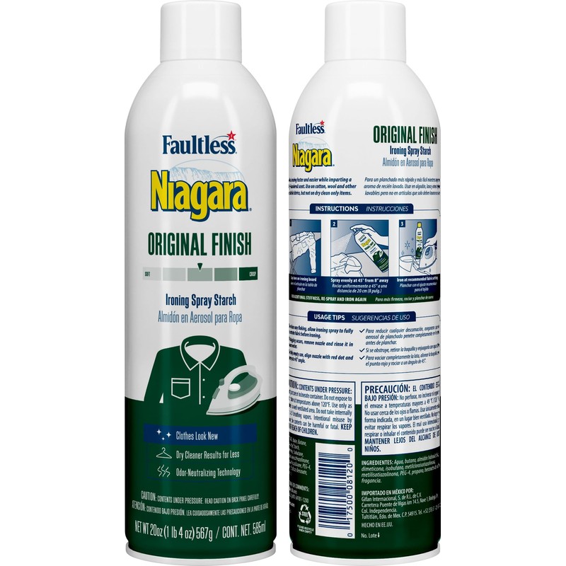 Niagara Original Hold Spray Starch for Clothes, Wrinkle Remover &