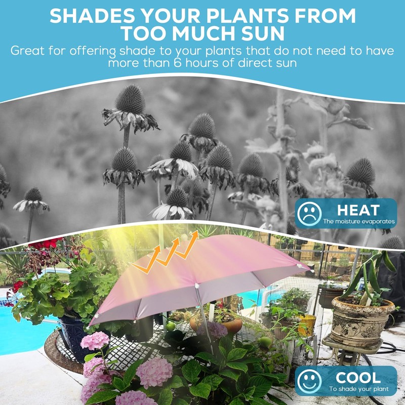 3 Pcs Plant Umbrellas for Outdoor Plants, 25" Garden Plant