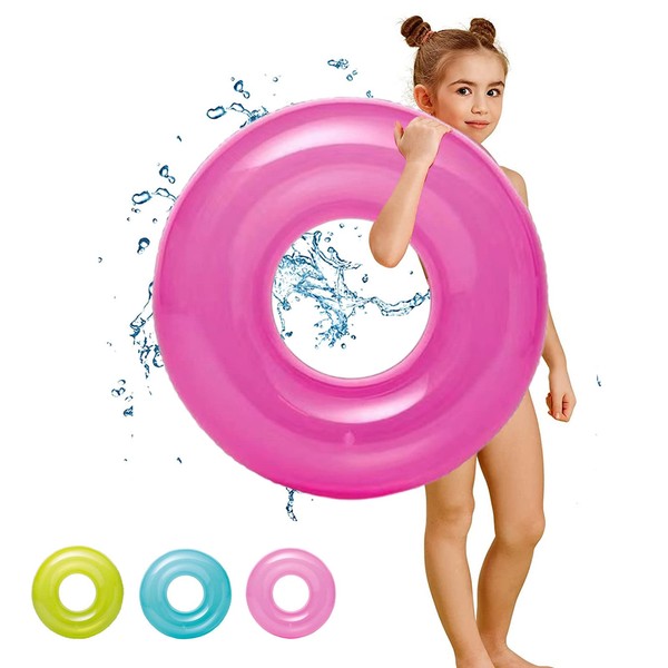 76cm Inflatable Pool Floats Rubber Ring for Kids,Hot Pink Swimming